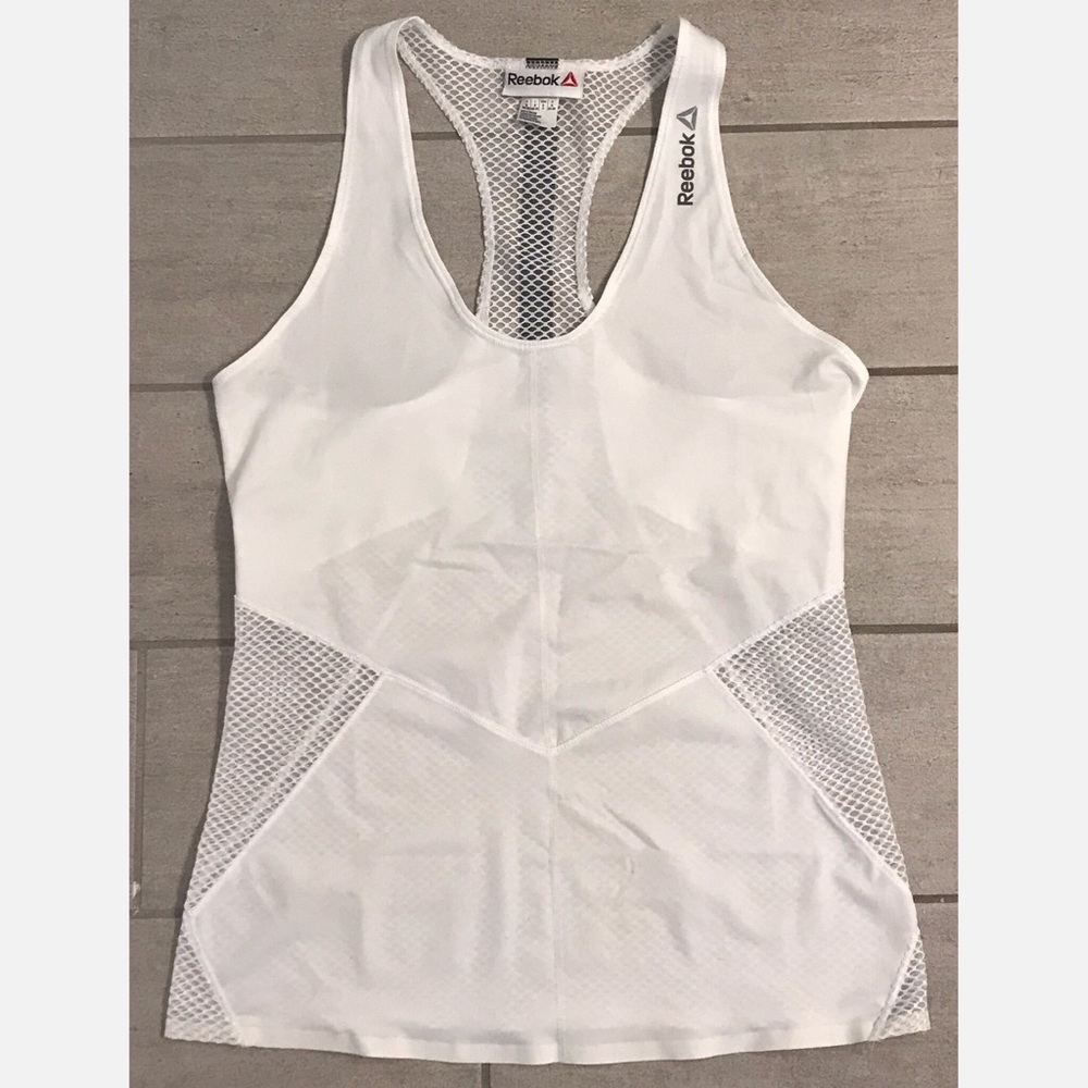 NWOT Reebok White Mesh Back Detail Tank Top